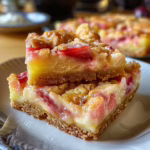 Creamy Rhubarb Custard Bars